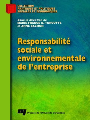 cover image of Responsabilité sociale et environnementale de l'entreprise
